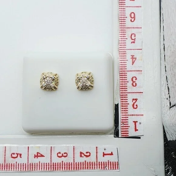 14K Gold Plated Cubic Zircon Earrings, EVBRS455